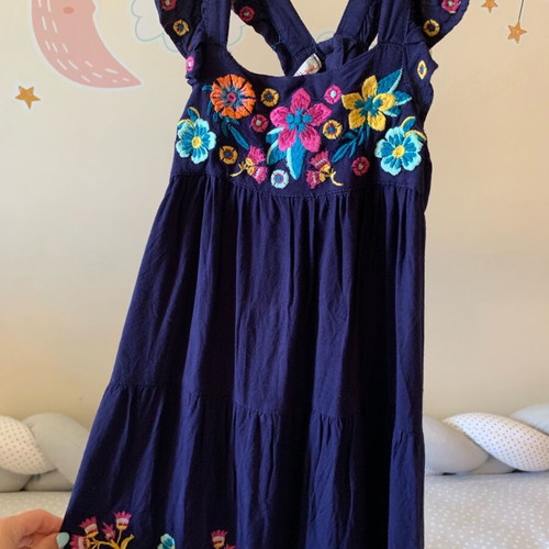 Dpam dress for girl 6 years (116cm) dark blue flawless