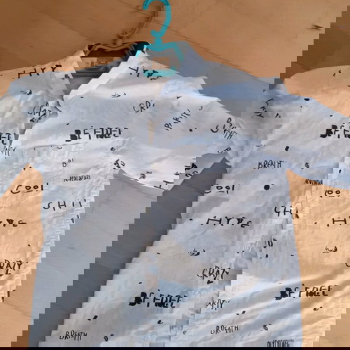 Πουκάμισο αγοριού μεταχειρισμένο 11-12 ετών, μαύρο και άσπρο