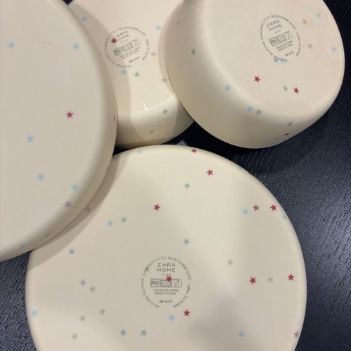 Zara Home silicone plates and bowls with star design like new