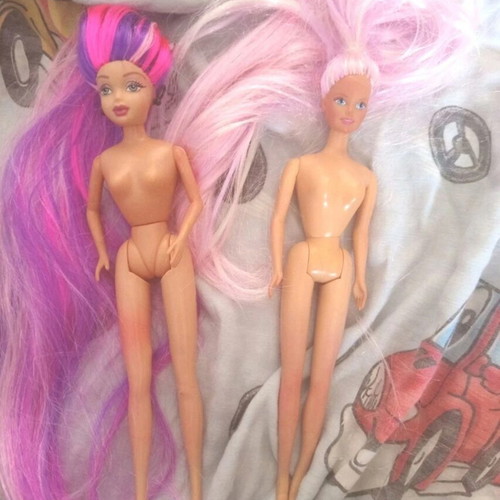 Vintage Barbie dolls used with reroot hair, set of 2 from 80s 90s