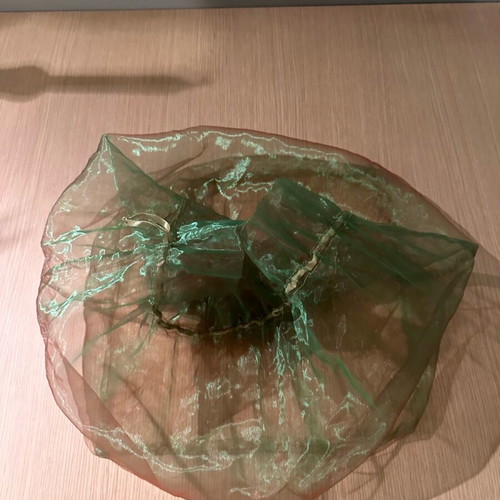 Transparent tulle pouch