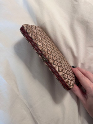 Topshop wallet and card holder used, beige and red