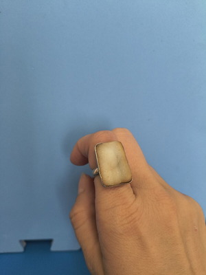 Silver ring with asymmetrical stone 925