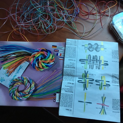 Braiding cords craft kit for making braided bracelets used
