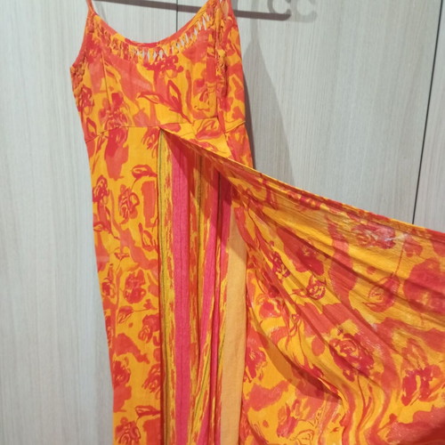 Summer dress like new, cotton, yellow and orange, size M