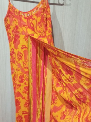 Summer dress like new, cotton, yellow and orange, size M