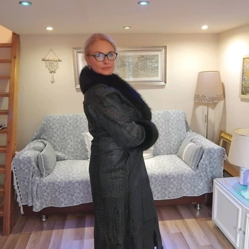 Sugar genuine double-sided fur used, long black coat