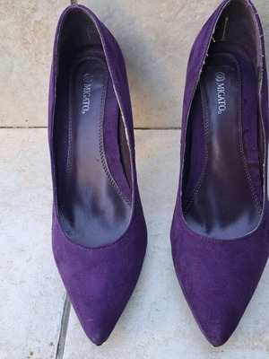 Migato purple suede pumps like new, 10cm heel size 38