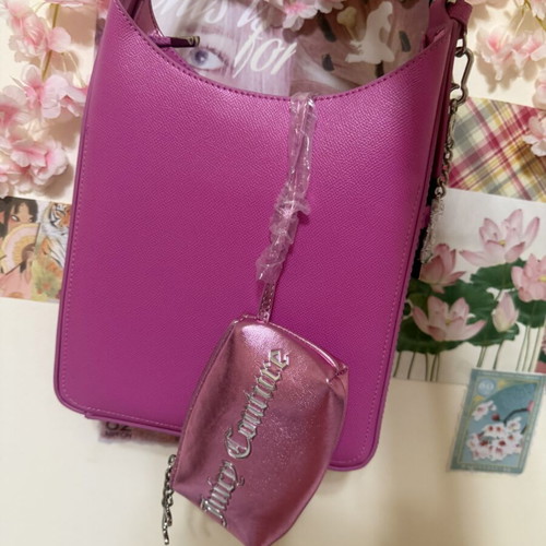 Juicy Couture shoulder bag new, pink and silver with wallet