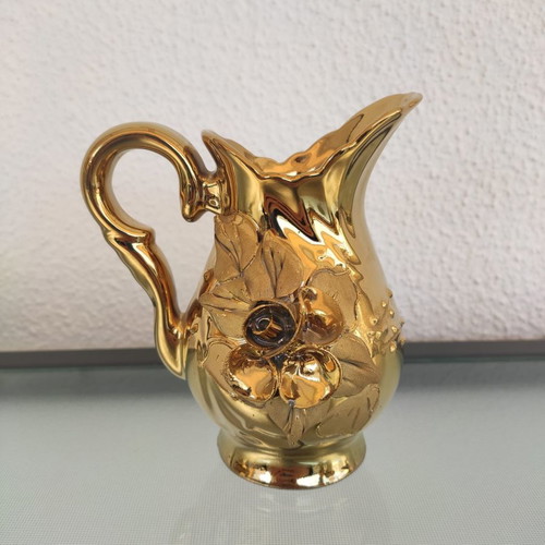 Porcelain tea set used, gilded, 5 pieces