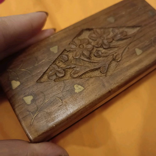 Wooden jewelry box small used, handmade