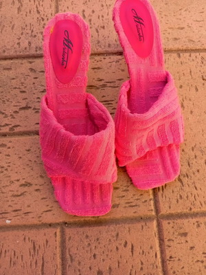 Terry Cloth Pink Sandals new, size 39.5