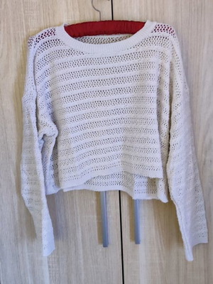 Knitted crop sweater white new