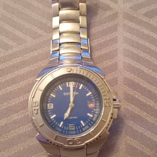 Sector watch with bracelet used, silver