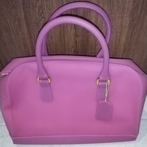Pisidia silicone bowler bag new, fuchsia with gold details