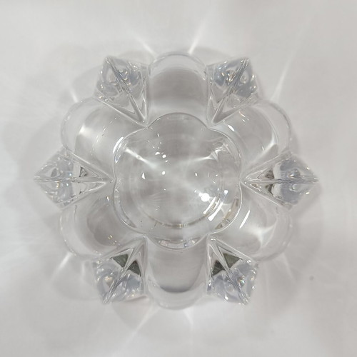 MCM heavy tall crystal bowl Rogaska used with signature