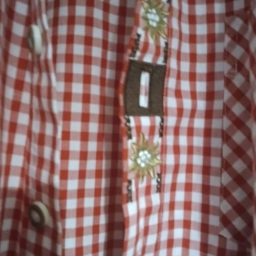 Trachten women's shirt like new, cotton, white and red checkered, size L
