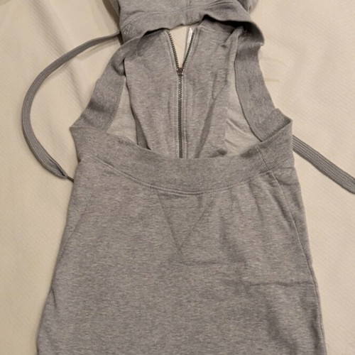 Phard sleeveless hoodie dress gray with rhinestones like new
