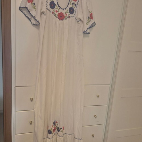 Boho embroidered dress used, cotton, one size