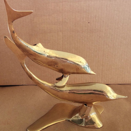 Brass decorative statue Dolphins like new