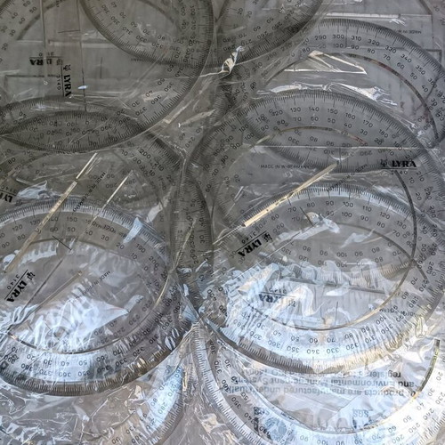 Large German protractors pack of 10 new