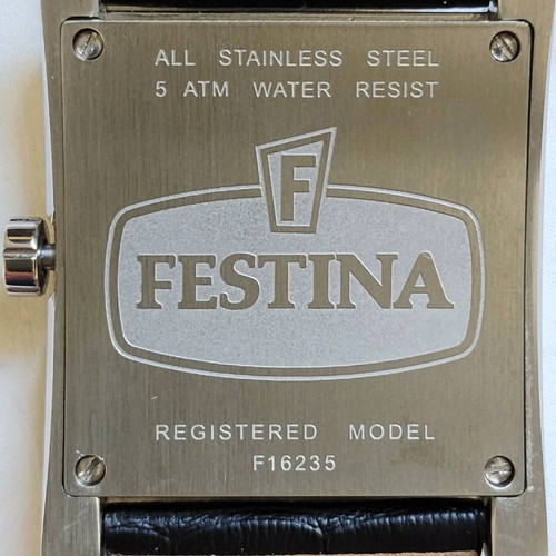 Festina F16235 men's watch like new, black and silver