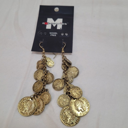 Women's Earrings with Konstantinata, 8 cm, new, gold color