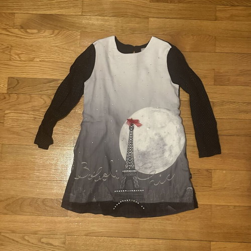 Boboli girl Paris Eiffel Tower blouse with rhinestones
