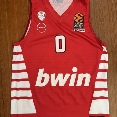 Olympiacos Basketball Jersey Thomas Walkup used, boutique Medium