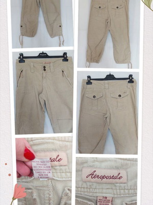 Aeropostale women's denim bermuda shorts, Sahara color, adjustable legs