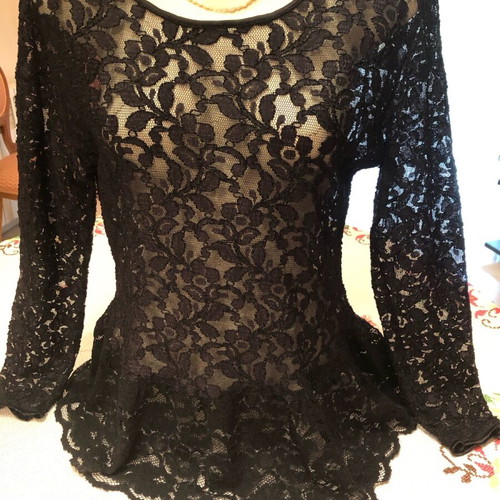 Blouse black lace silk from Germany like new