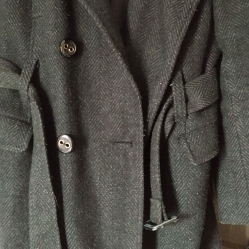 Coat gray with hood used, size XL