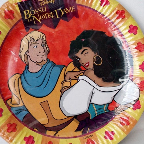 Vintage 90's Hunchback of Notre Dame party set 10 plates 12 cups Herlitz new