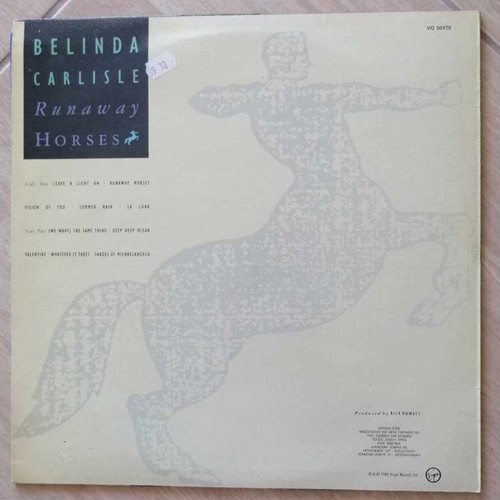 Belinda Carlisle Runaway Horses vinyl used, 1989, pop