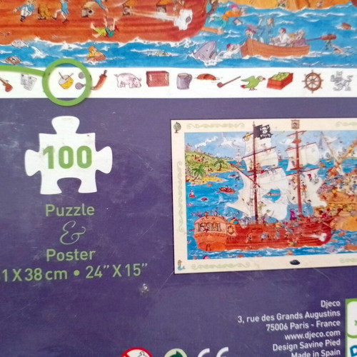 Djeco Pirates Puzzle 100 Pieces used with Poster