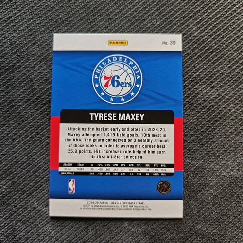 Tyrese Maxey Revolution NBA 24/25 base card new, authentic