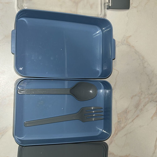 Two-Compartment Lunchbox used with fork and spoon