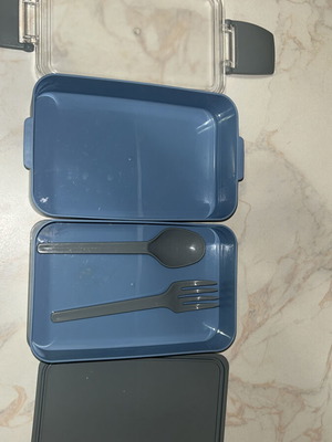 Two-Compartment Lunchbox used with fork and spoon