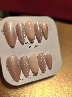 Press on nails χειροποίητα διπλής στρώσης ακρυλικά cat eye, καινούργια