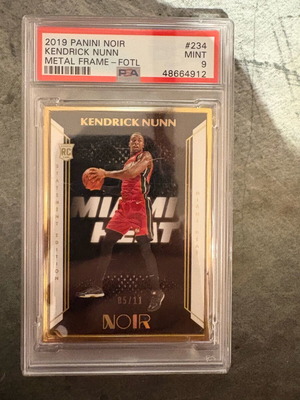 Kendrick Nunn Rookie Noir 05/11 PSA 9 basketball card