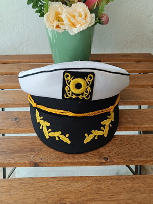 Captain's hat new, cotton with gold embroidery