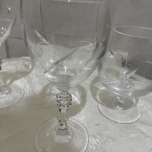 Crystal glasses new, set of 24 with delicate design