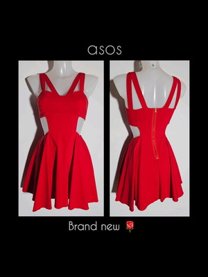 ASOS red dress with cut-outs brand new