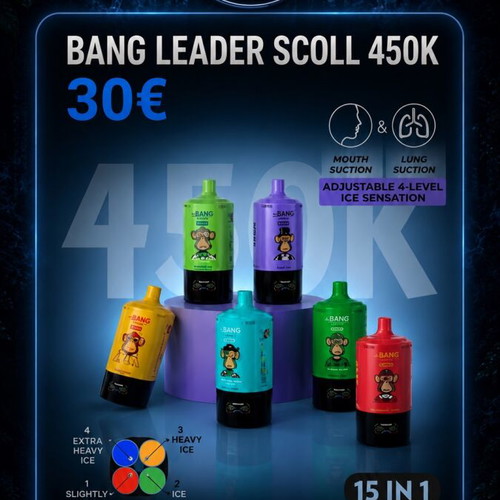Bang Leader Scoll 450k Puffs 15 in 1 New