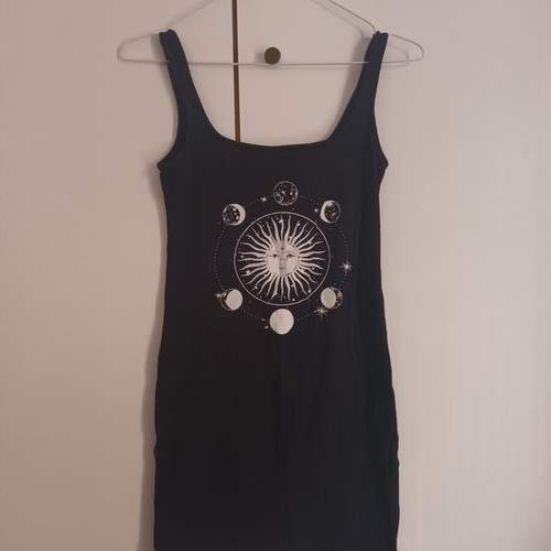 Tally Weijl mini dress with planet design, used, black