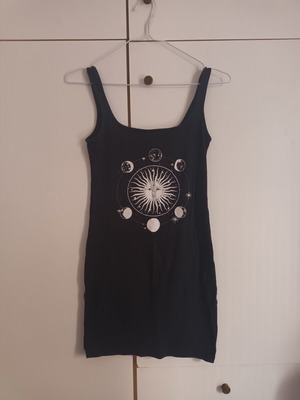 Tally Weijl mini dress with planet design, used, black