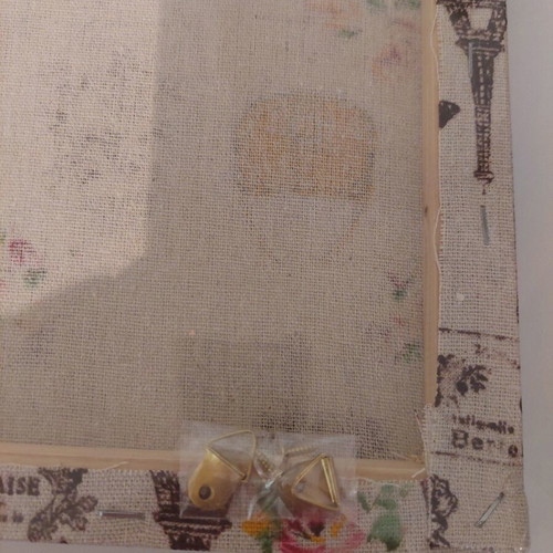 Photo frame with fabric and wooden clips new, 40×60 cm