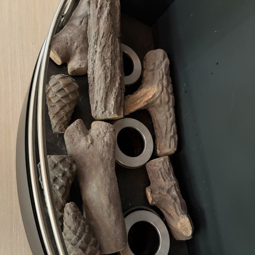 Bioethanol Fireplace like new with oval cylindrical design