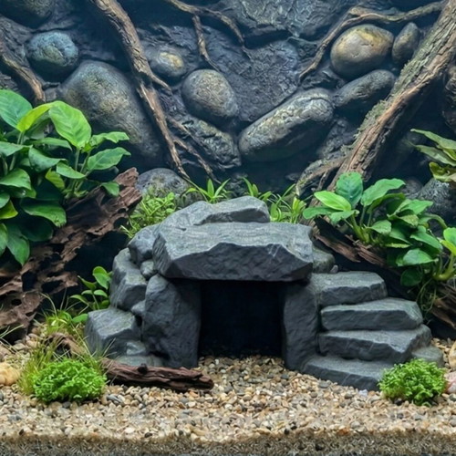 Decorative aquarium cave with stairs new, 3D printed aquascape