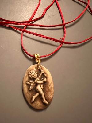 Ceramic cameo Eros pendant new